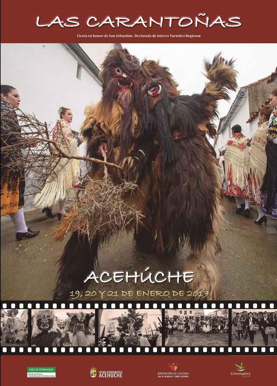 Las Carantoñas en honor de San Sebastián 2017 Acehúche